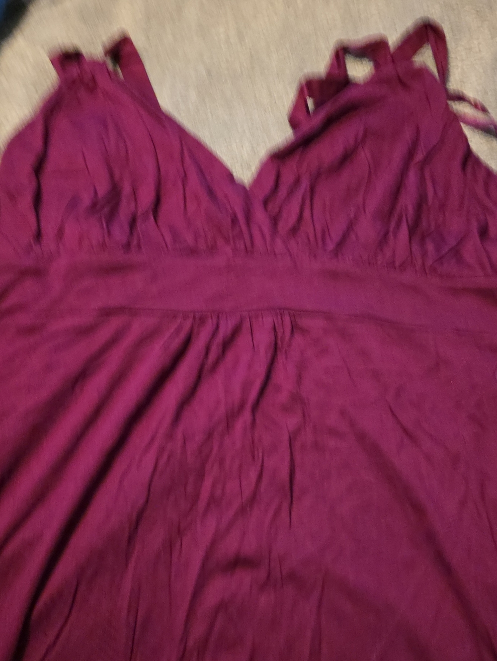 New York & Company Deep Plum V-Neck Sleeveless Camisole